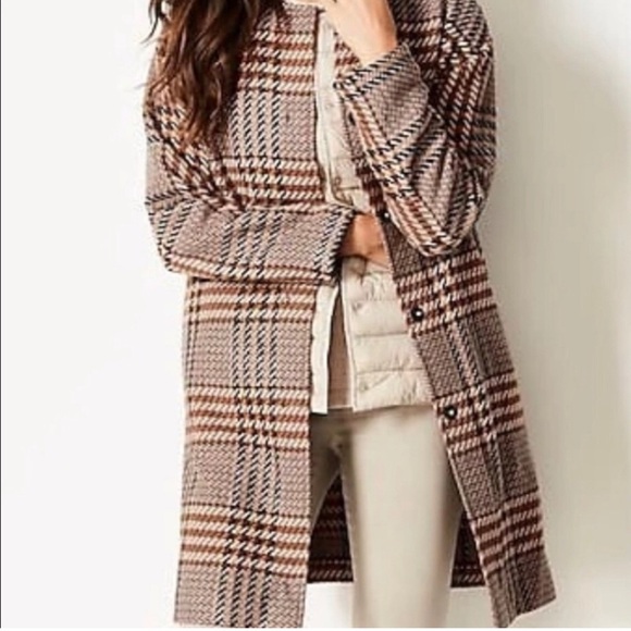 J Jill wool plaid longline jacket XL petite - Picture 1 of 12